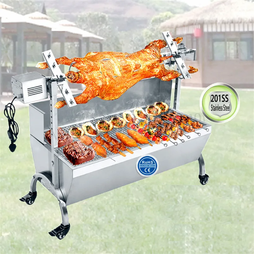 

BBQ Roasted Whole Lamb Stove Pig Goat Charcoal Barbeque Grill Stainless Steel Rotisserie Spit Raclette Hog Roasting Machine