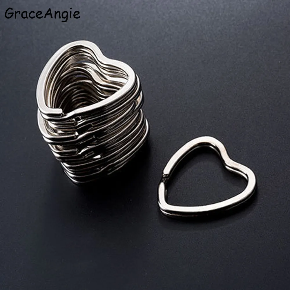 GraceAngie 10 шт. новые железные Цепочки Кольца Для Ключей сердечко серебряного цвета в форме звезды соединенный сплав держатель для ключей фурнитура Аксессуары для DIY