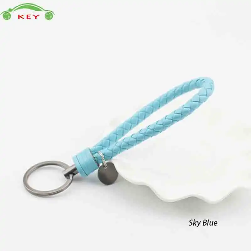 Sky blue Плетеная веревка автомобильный брелок для Jeep Ford Dodge hyundai peugeot Renault Yamaha смарт-ключей мотоциклетные авто брелок аксессуары - Название цвета: Sky blue