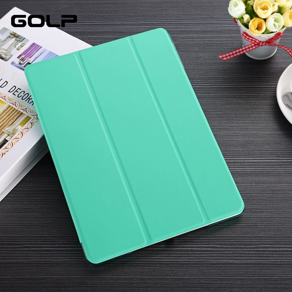 Для iPad 9,7 чехол, GOLP ультра тонкий из искусственной кожи Стенд смарт-чехол для iPad 5 6 Air 1 2 5th 6th поколения