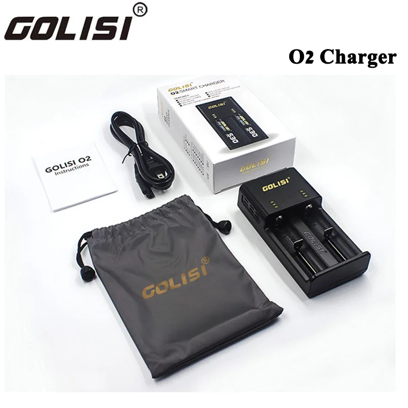 Оригинальное зарядное устройство Golisi O2 с 2 слотами умное 2.0A быстрое для 18650 26650 20700