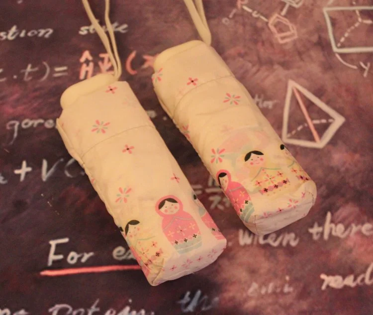 Небольшой карманный зонтик для дождя кружевной складной женщин УФ анти ветро