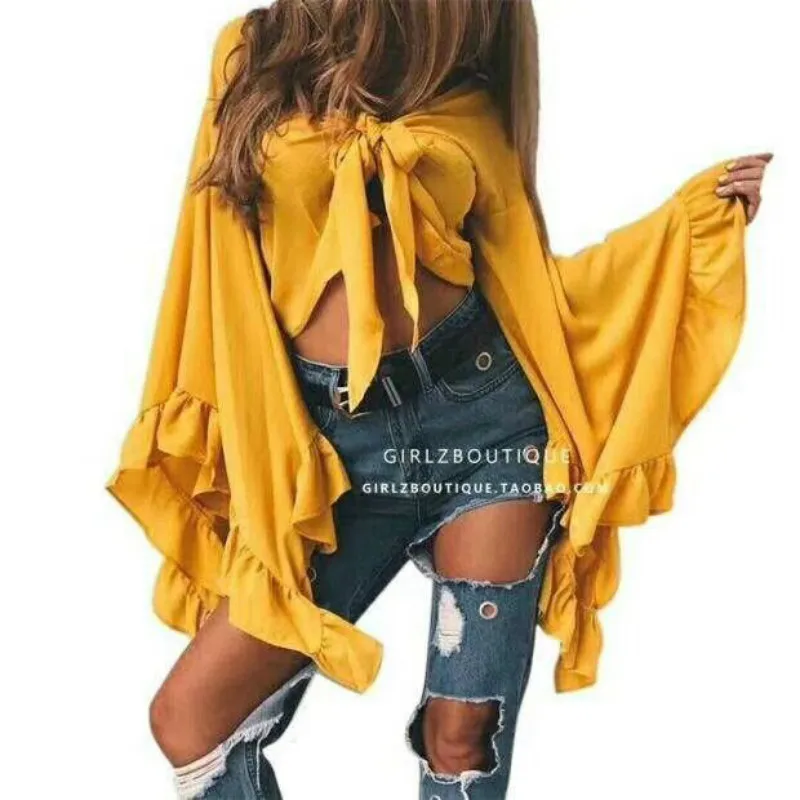 Блузка шифоновая с глубоким V образным вырезом и цветочным принтом|summer tops|blusa