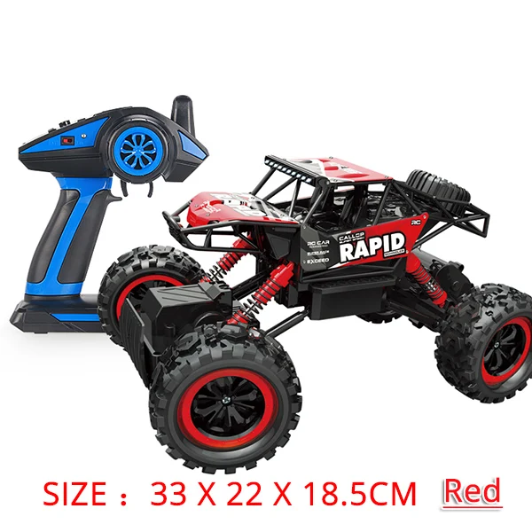 Red 33cm Радиоуправляемая машина 4WD 2,4 GHz на радиоуправлении, светодиодные детские игрушки, ралли, скалолазание, скоростная машина, на дистанционном управлении, модель внедорожника - Цвет: Red 33cm