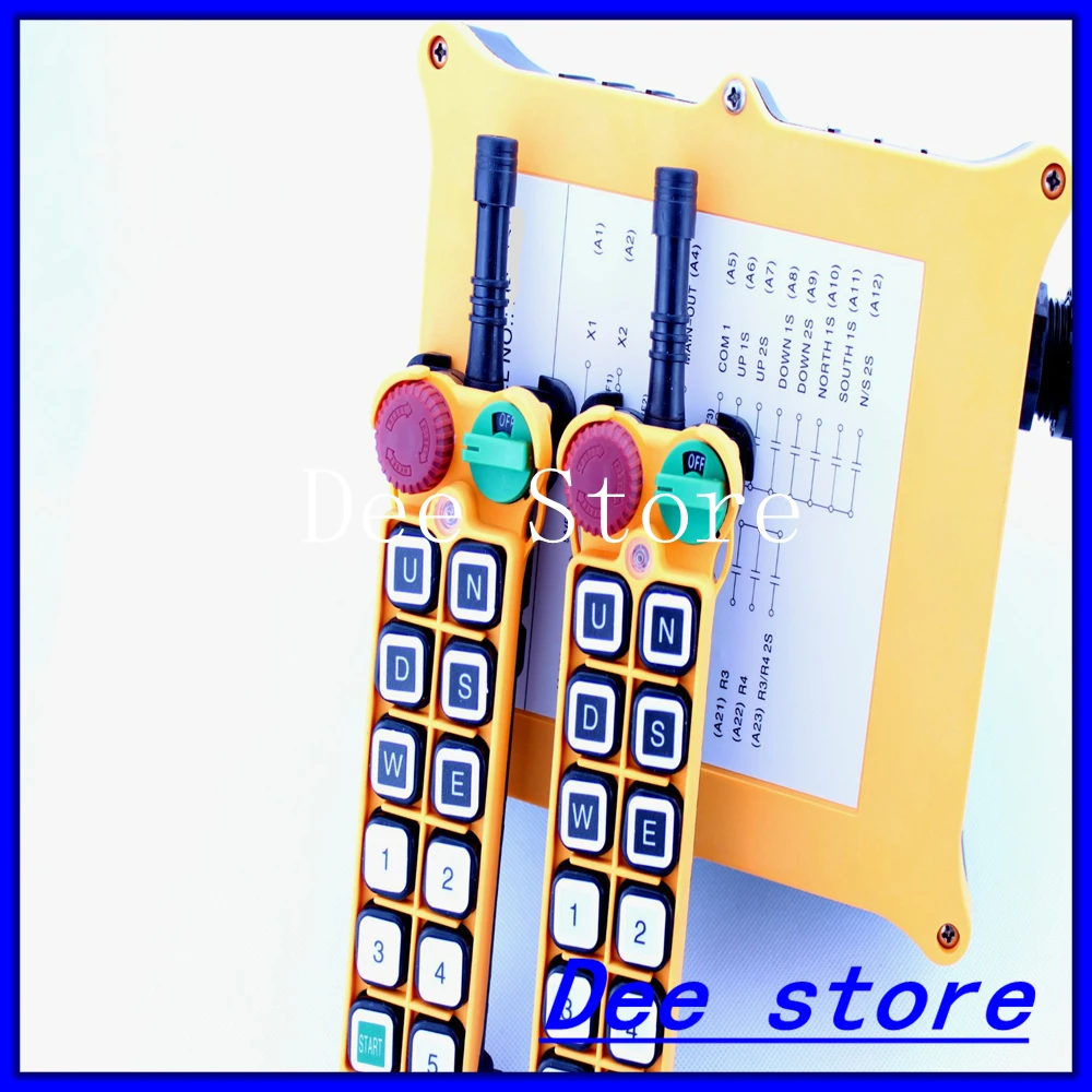 

11 Channel 1 Speed 2 Transmitters Hoist Crane Truck Radio Remote Control Push Button Switch System with Emergency-Stop