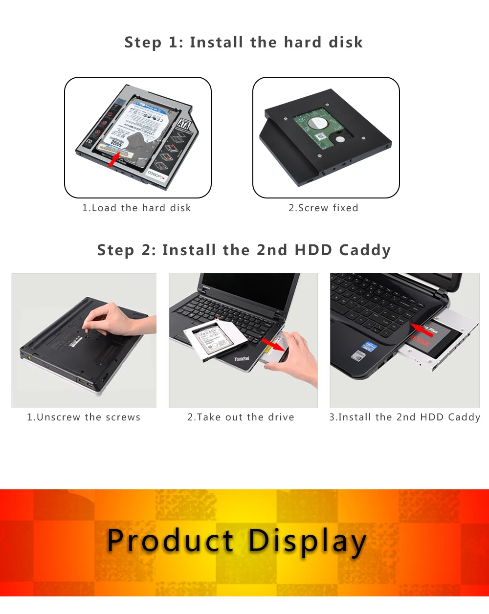 DeepFox алюминиевый 2nd HDD Caddy 9,5 мм SATA 3,0 для 2," SSD жесткий диск чехол для драйвера корпус DVD CD-ROM адаптер Optibay