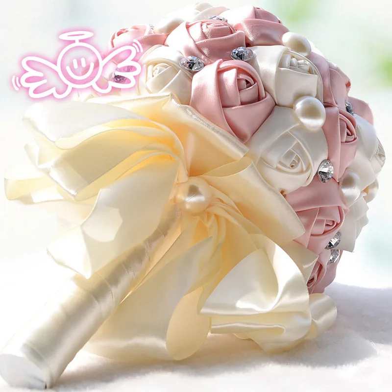 Красивый свадебный букет ручной работы высокое качество стразы искусственный