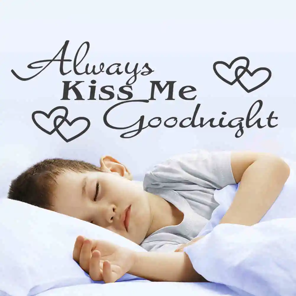 Настенные наклейки с цитатами и надписью always kiss me goodnight украшения для спальни 8053.
