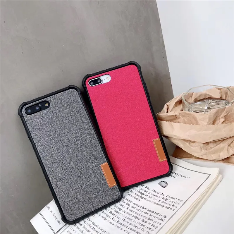 Heavy Duty Cloth Texture Case Coque For iPhone 7 Luxury Soft Silicone Phone Cases XS Max XR 8 Plus 6 6s 5s Fabric Cover |
