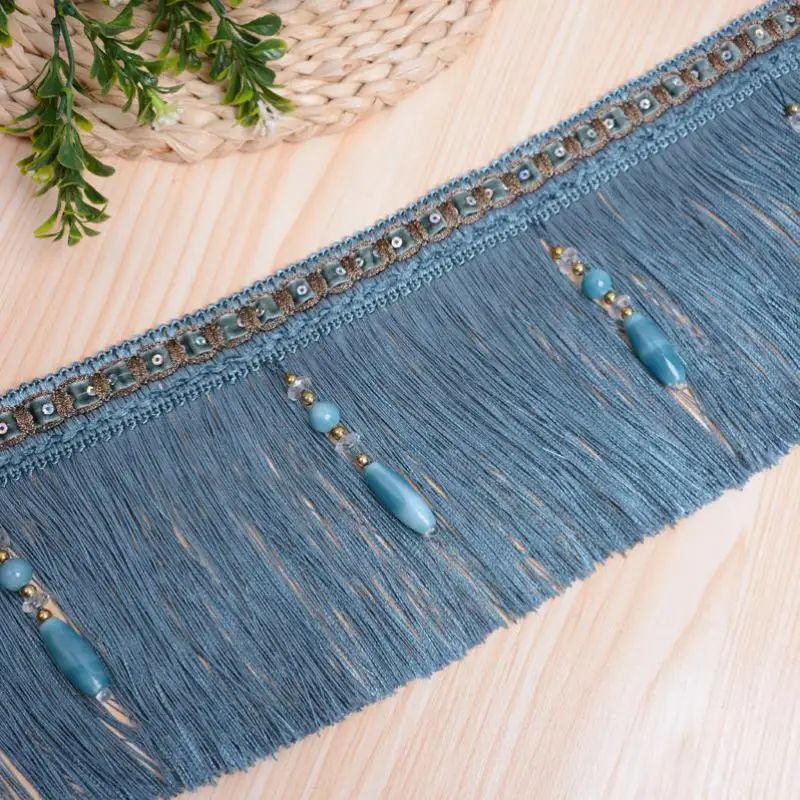 12 ярдов плетеные бусины Висящий Шар кисточка бахрома для занавесок аксессуары