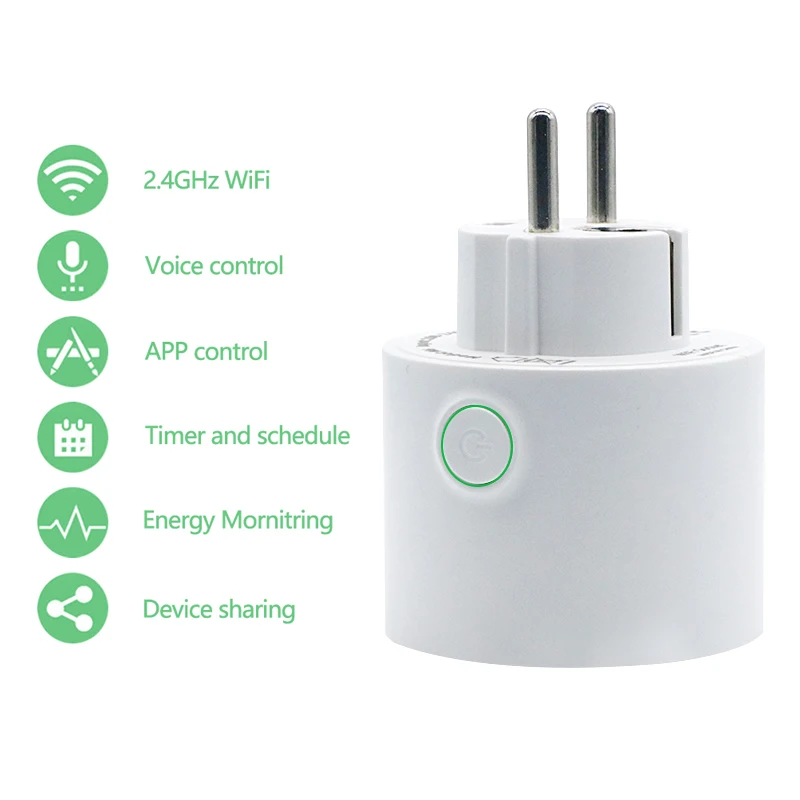 SZYOUMY US EU Mini Smart Socket 10A Wifi Plug Timing Switch Voice Control Work with Alexa Google Assistant 20pcs/lot | Обустройство