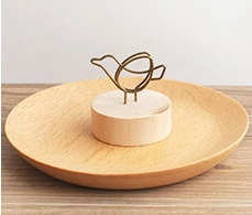 bird 1 шт. винтажное круглое дерево, кованое железо в пасторальном стиле, зажим для заметок, креативное сообщение, фото, клипса для заметок, визитница - Цвет: bird