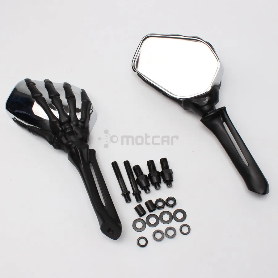 Мотоциклетные боковые зеркала заднего вида с черепом для Harley (8 мм) велосипед