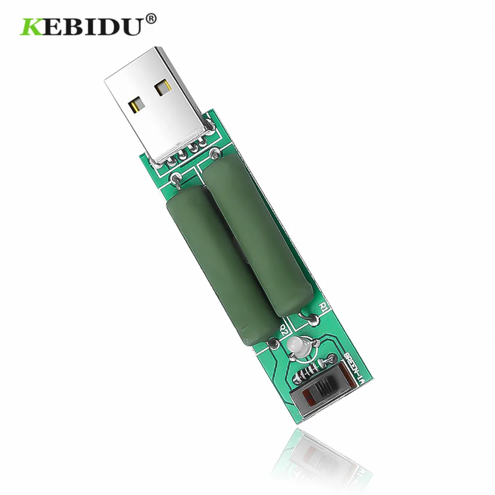 Kebidumei 2A 1A батарея Емкость напряжение сопротивление разряда тестер USB мини разрядный интерфейс нагрузочный резистор с переключателем