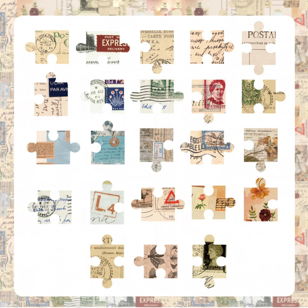 46Pcs Creative Vintage Poster Map Puzzle Travel Paper Sticker Decorative Stationery Stickers Scrapbooking DIY Diary Album Lable |