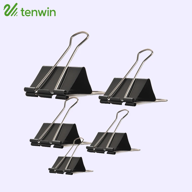 

40 pcs/lot 19mm Cute Black Paper Clips Metal Clamps Kawaii Stationery Binder Memo Clip Photo Holder Office Binding Supplies