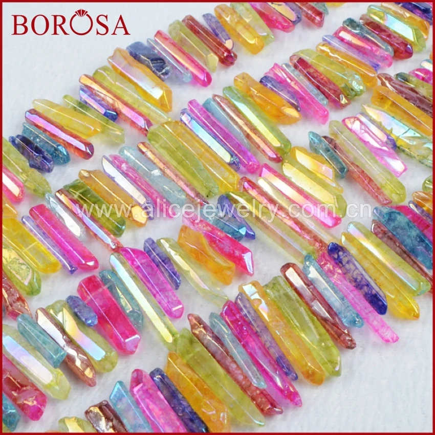BOROSA кластер Aura кварцевый титановый Кристалл точечные свободные бусины цвет