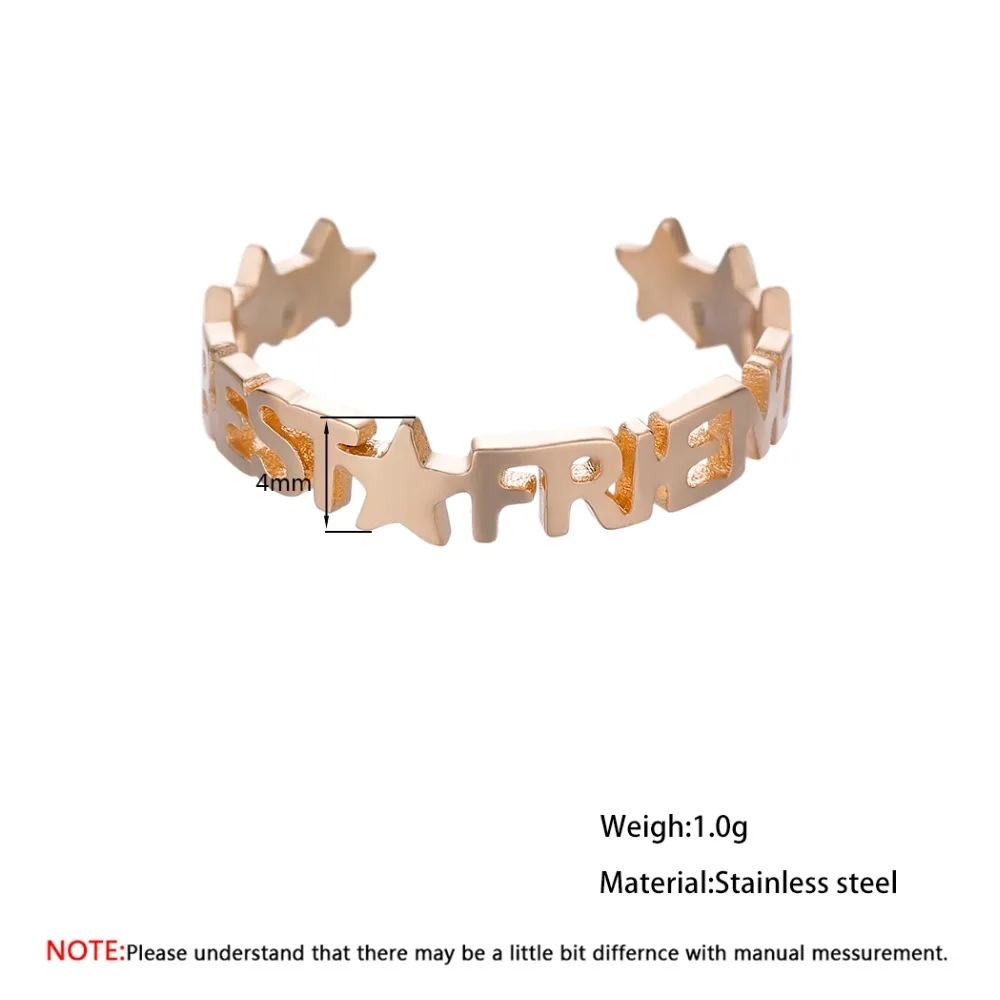 Чандлер письмо кольцо для друга звезда укладки лучший друг Открытое медные