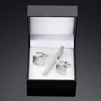 xk 801 free delivery high quality mens shirt brand jewelry necktie clip cuff button new fashion silvery cufflinks tie set
