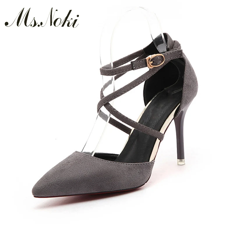 Женские туфли лодочки с перекрестной шнуровкой Ms. Noki летние на каблуке офисные