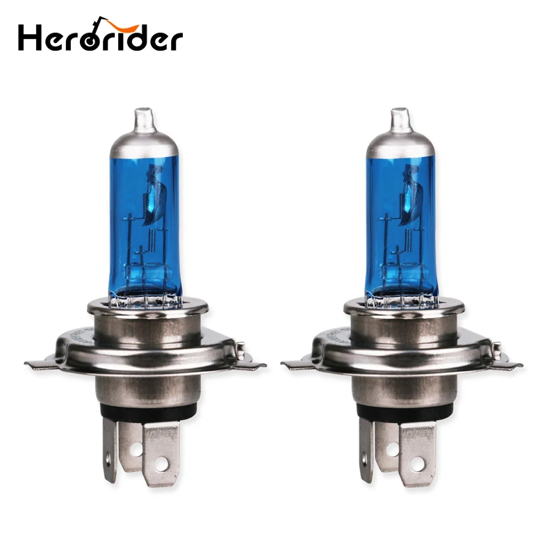 

Herorider 2x Car Halogen Xenon Light Bulb High Low Beam H4 12V 60/55W P43T 9003 Super Xenon White 6000K Headlight Lamp