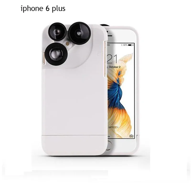 for iphone 6 plus GIRLWOMAN 4 в 1 линза телескопа 2x зум Рыбий глаз Макро мобильный чехол для телефона для Iphone 7X8 Plus 6s Объективы для камер Открытый Охота - Цвет: for iphone 6 plus