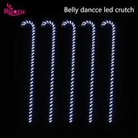 ruoru 1 piece belly dance led crutches white color walking stick dance accessories stage performance props shining led crosier
