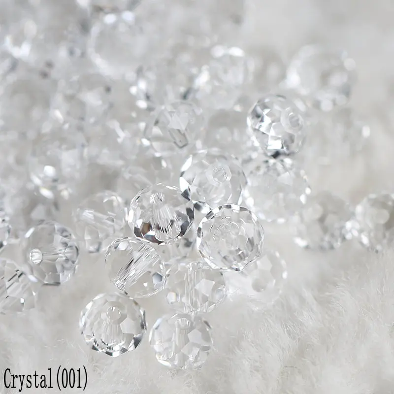 Crystal(001) 10 шт. 6 мм супер блестящие 5040 Австрийские хрустальные бусины Рондель граненые бусины стеклянные свободные бусины для самостоя - Цвет: Crystal(001)