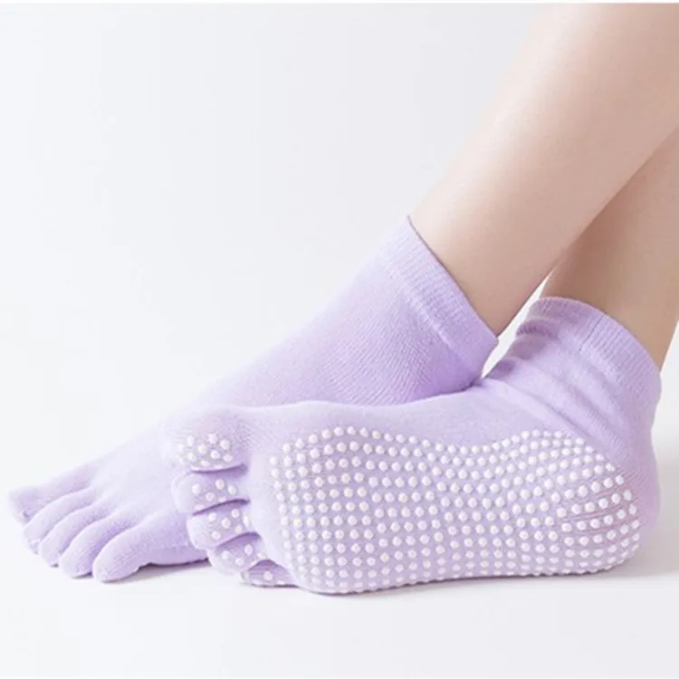 Violet Besgo 1 пара для отдыха женские спортивные носки йоги пять пальцев Красочный Красивые Для женщин носки без скольжения удобные хлопковые носки - Цвет: Violet