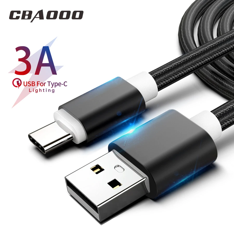 Фото CBAOOO 3 м 3A USB Type C кабель для Samsung S9 S8 Быстрая зарядка Type-C стандартный зарядный Xiaomi mi9 CBAOOO 3 м 3A USB Type C кабель для Samsung S9 S8 Быстрая зарядка Type-C стандартный зарядный Xiaomi mi9