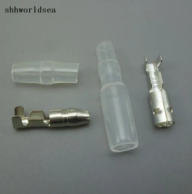 shhworldsea 100set 3.5mm BRASS Crimp Terminal Female Spade Connector +Male Connector+ Case | Автомобили и мотоциклы