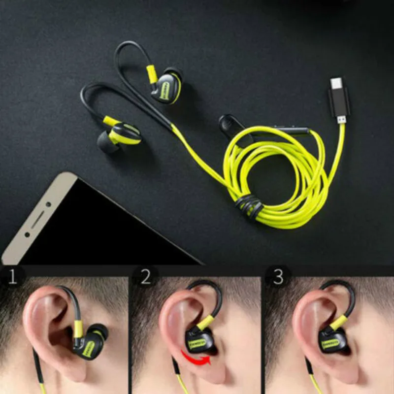 Разъем usb type C наушники вкладыши стерео с микрофоном для мобильного телефона