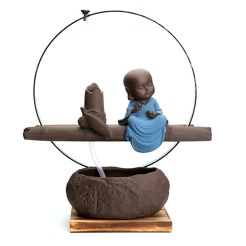 Милый маленький монах в стиле Zen водяной фонтан увлажнитель воздуха распылитель