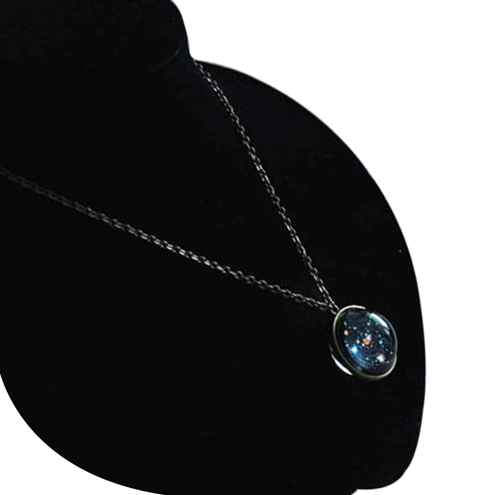 Модная женская двухсторонняя для стекла купольная солнечная система Ожерелье