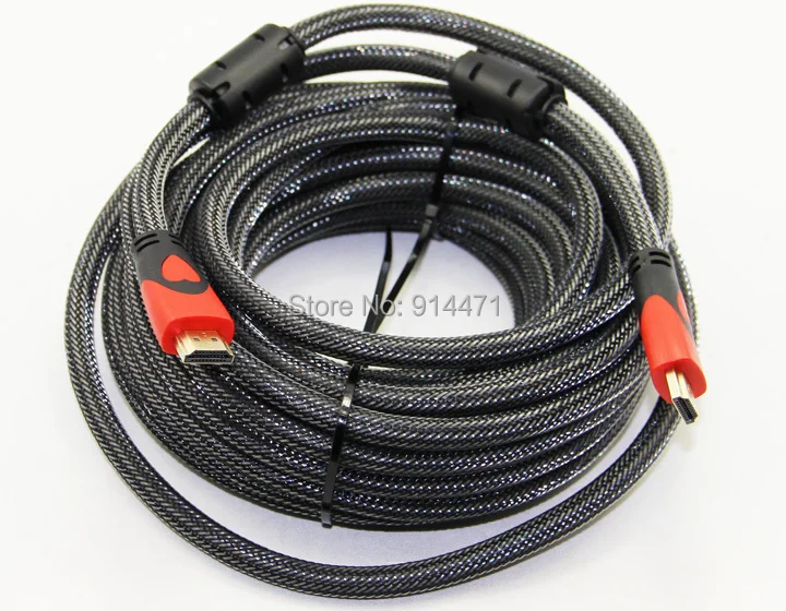 Нейлоновый Плетеный позолоченный кабель HDMI папа-папа V1.4 1080P 3D Чистый медный сердечник кабель 1,5 м 3 м 5 м 10 м