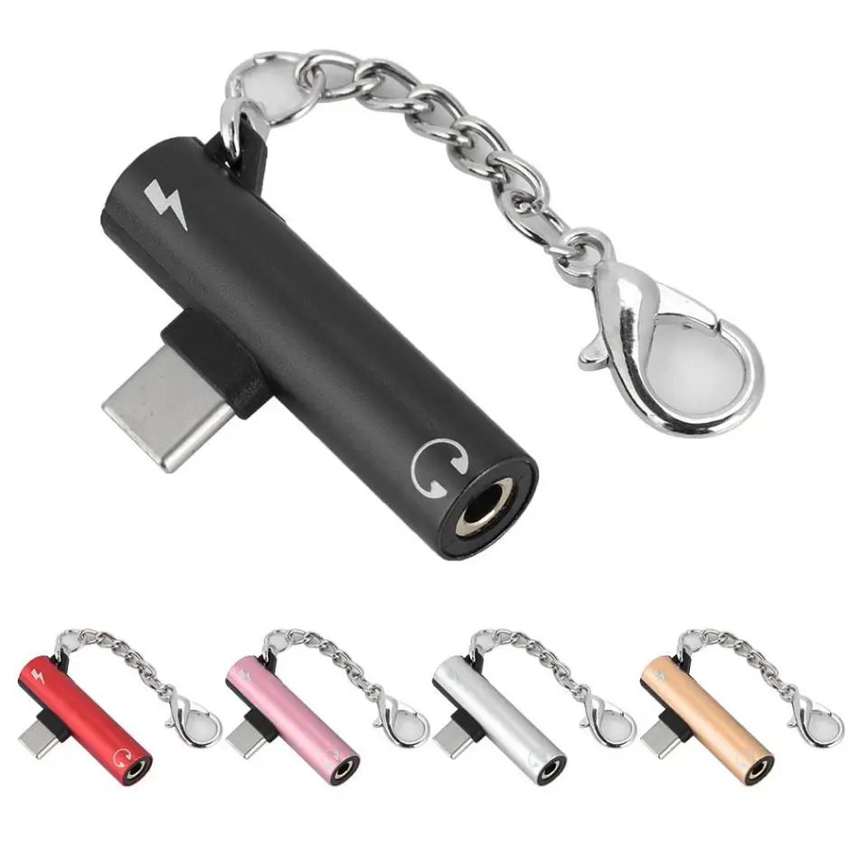 2 в 1 TYPE-C до 3,5 мм разъем для наушников usb зарядный конвертер адаптер круглый