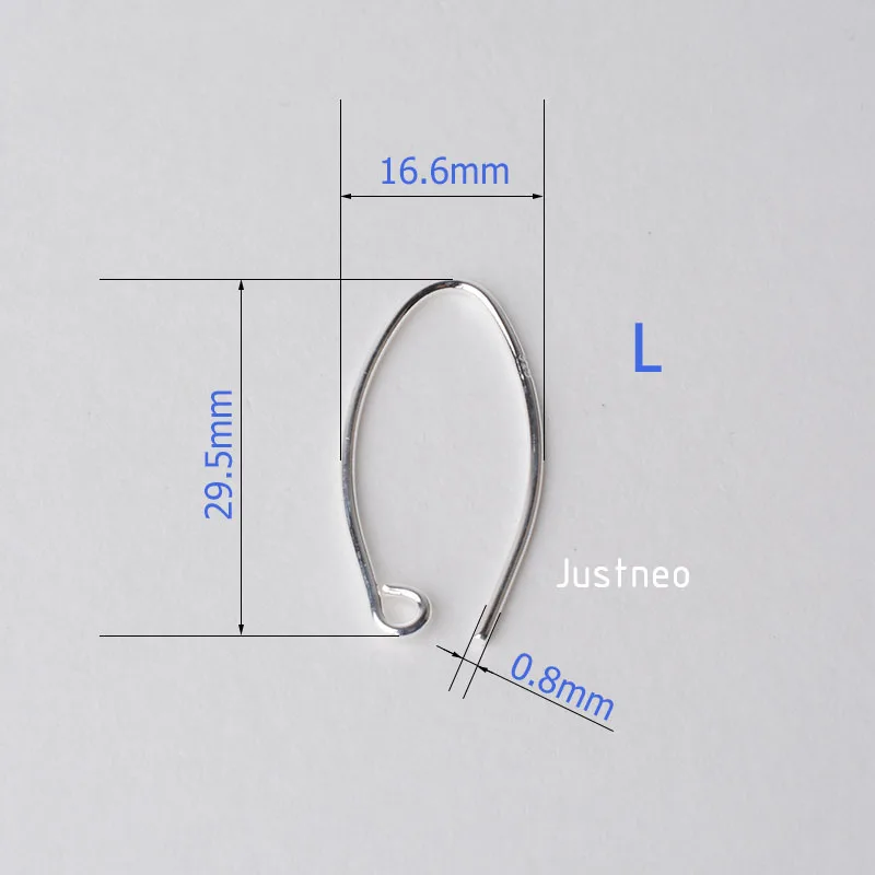 Ушной крючок твердые Серьги проволочные крючки из стерлингового серебра