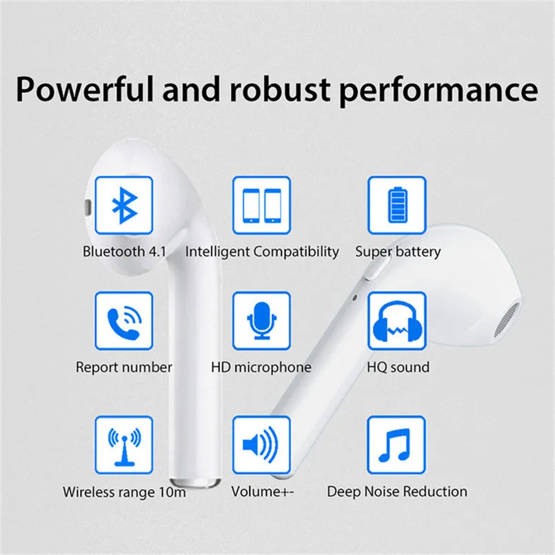 TianJie i7s TWS Mini/Portable/Wireless Bluetooth Earphone With Charging Box Mic Stereo Bass for all Smartphone pk i8 i9s i10 i11 |