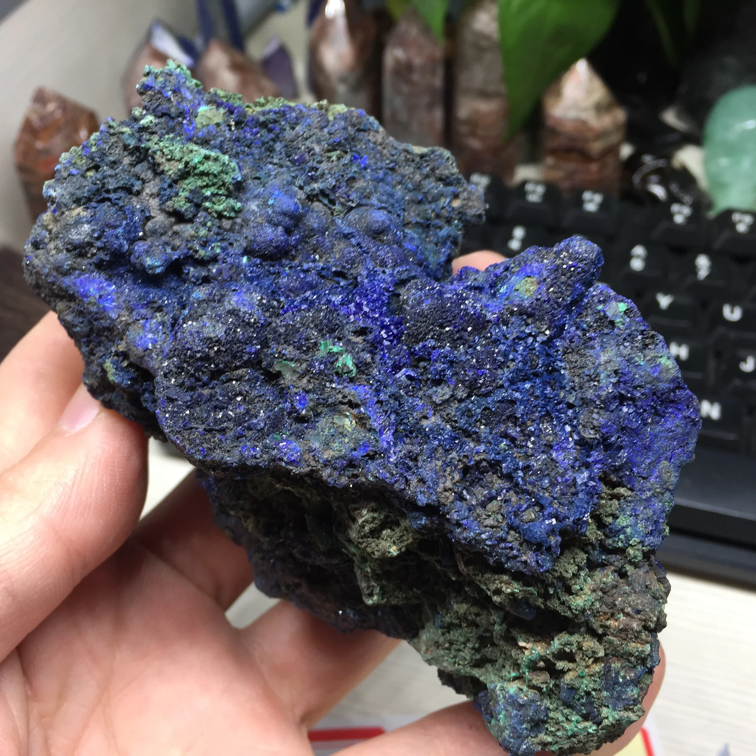 365 г натуральный материал образец azurite геодезический целебный Буле Малахитовый