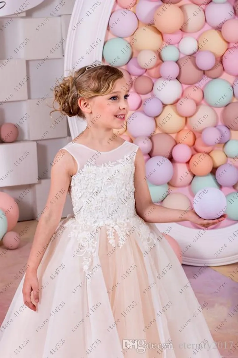 

tulle flower girl dresses for weddings lace vestido primera comunion 2-14 ivory lace flower girl dress