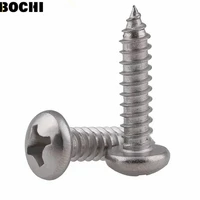50pcs m3 m4 m5 201 stainless steel large round pan head self tapping screws phillips umbrella head self tapping screw