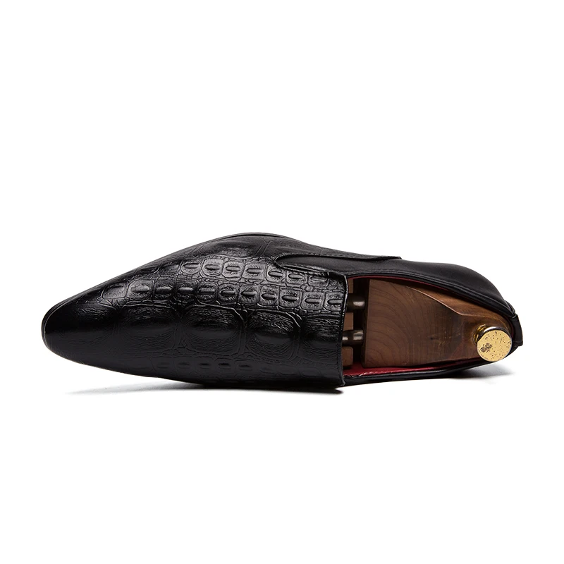 2019 Spring Men Leather Formal Dress Shoes Point Toe Slip on Rubber Sole Black White Chaussure Homme Zapatos De Hombre Man | Обувь