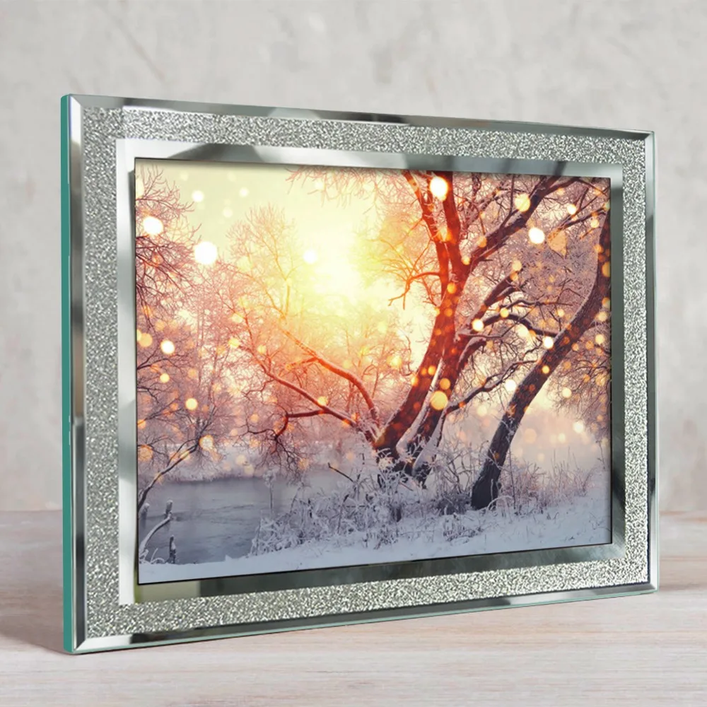 Giftgarden 8x1" Стекло рамки для фотографий с серебристой стороной изображение наборы фото-рамок дома DecorTable украшения, набор из 2 шт
