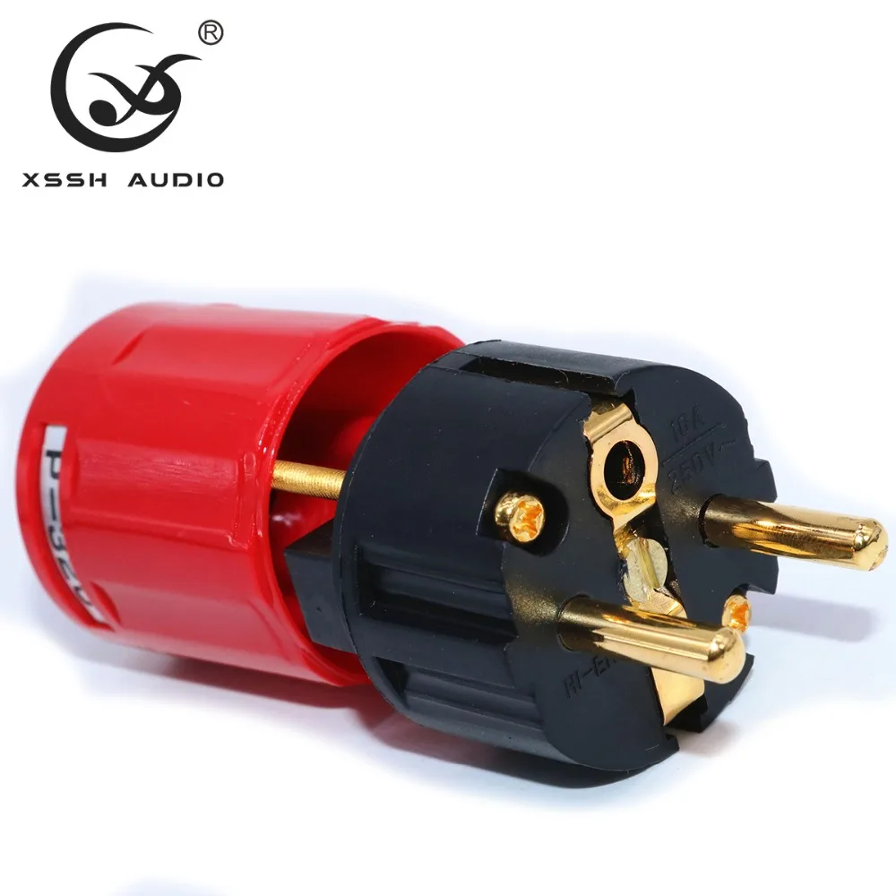 Аудио XSSH P-320 C-320 OEM Hi-Fi с золотым покрытием красный чистый Медь Schuko EU US питания ИЭК АС Разъем для шнура питания