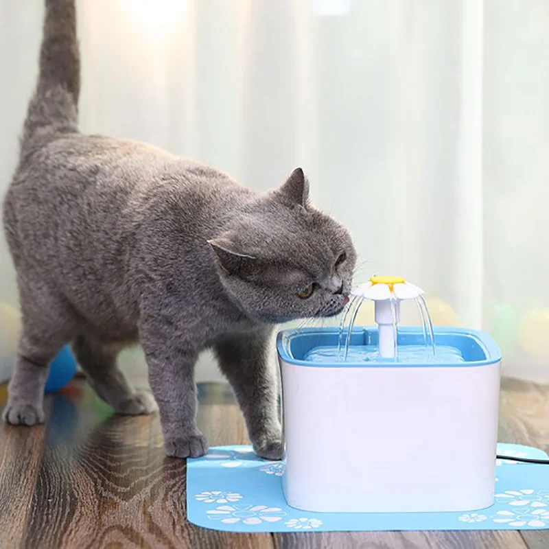 Автоматическая кошка питьевой воды фонтан цветок Стиль 3 ступенчатый фильтрации