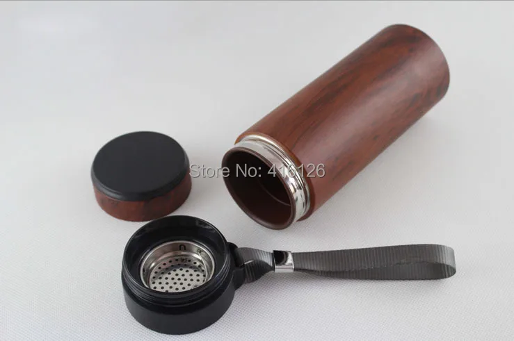 Деревянная краска из нержавеющей стали фиолетовый-зернистый термос бутылка