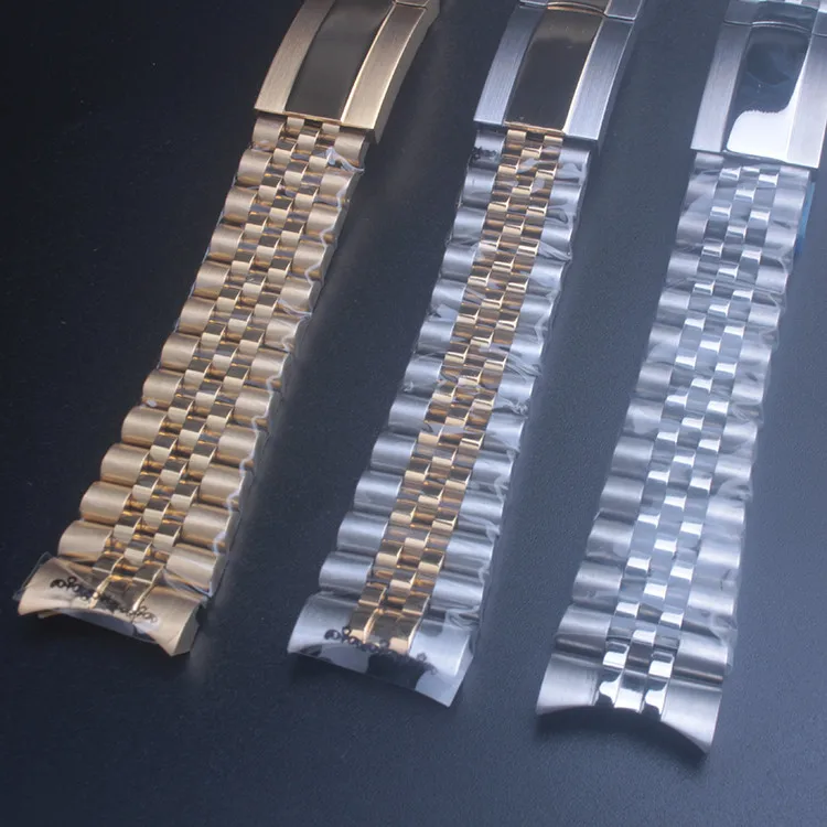 High quality Silver 316L Stainless Steel WatchBand 20mm Solid Band Bracelet For Dateadjust Oysterflex | Наручные часы