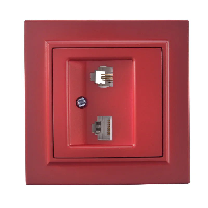 Поп розетка Розовый Красный RJ45+ RJ11 евро настенные данные с телефонной розетка питания настенное зарядное устройство legrand livolo