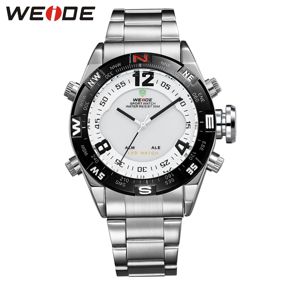 Военная Мода Часы мужчины Из Нержавеющей Стали Люксовый Бренд Вскользь