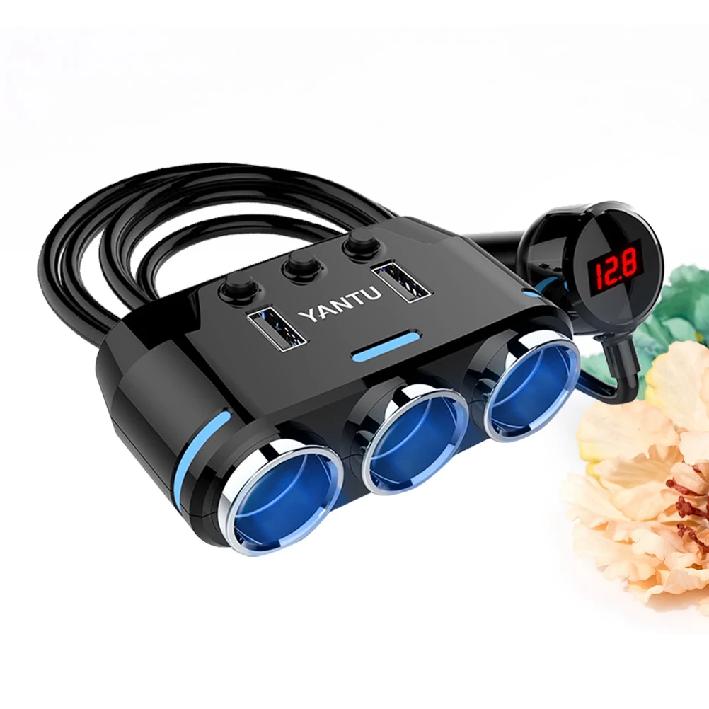 Сепаратор прикуривателя простой в использовании 3 USB розетки прочный адаптер
